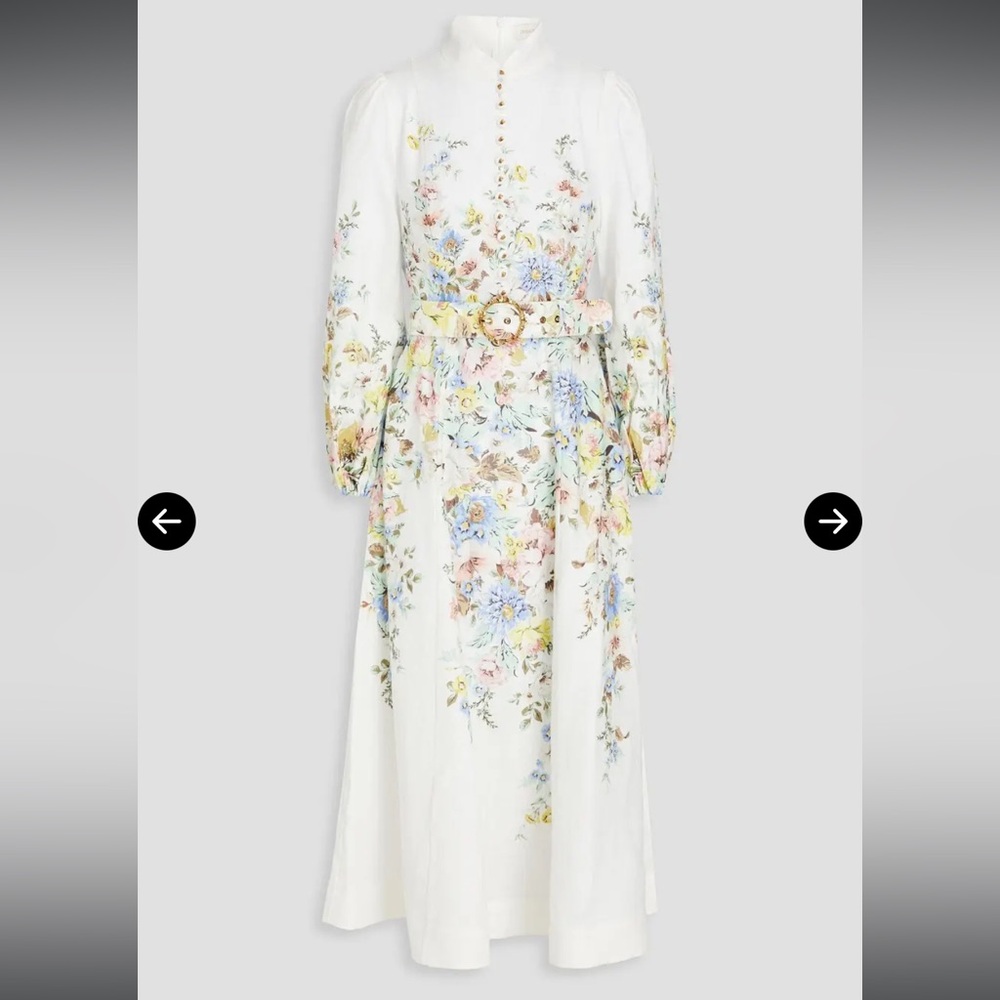 Zimmermann Matchmaker White Floral Midi Dress
